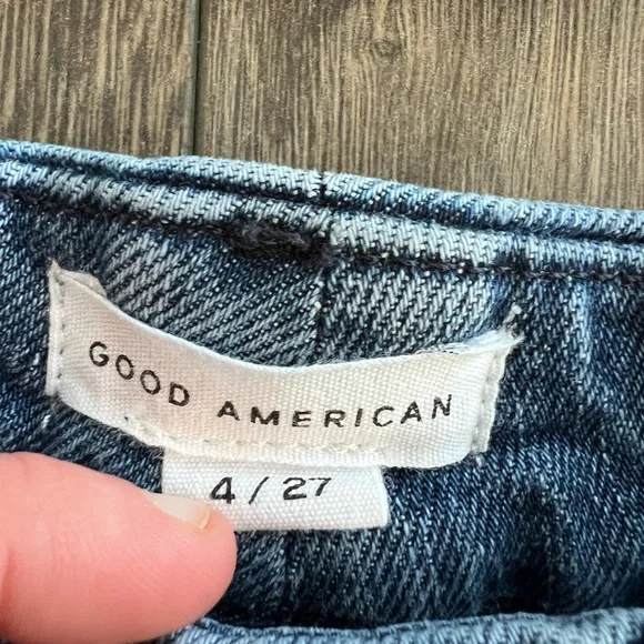 Good American High Waisted Denim Flare Wide Leg Jeans 4/27 - Picture 6 of 9